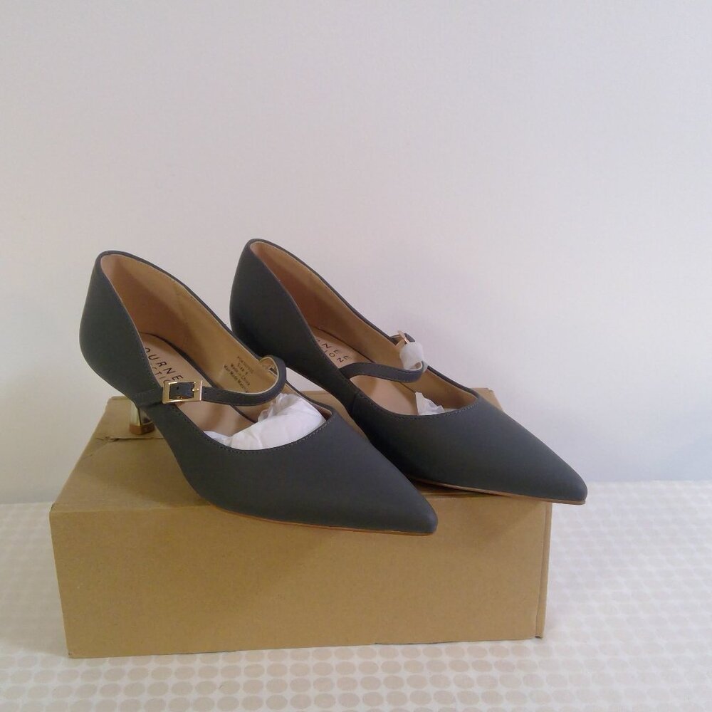 NEW Journee Collection Women's Manza Pointed Toe Kitten Heel Size 8 Charcoal